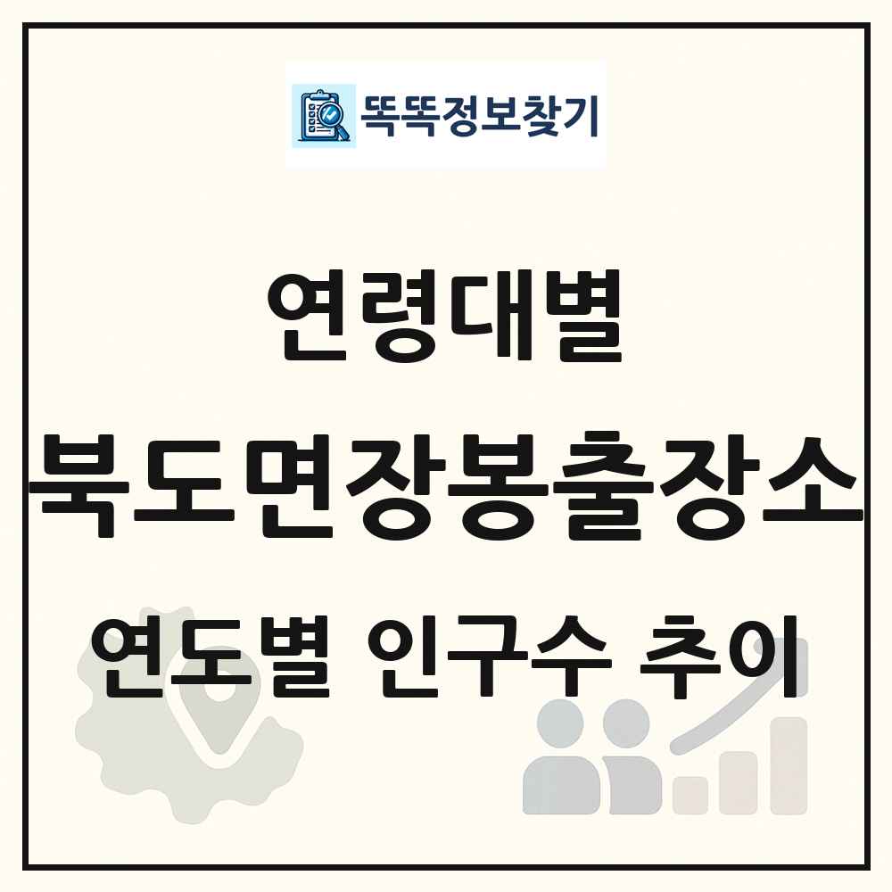 북도면장봉출장소 생애주기별 인구수 링크 그림